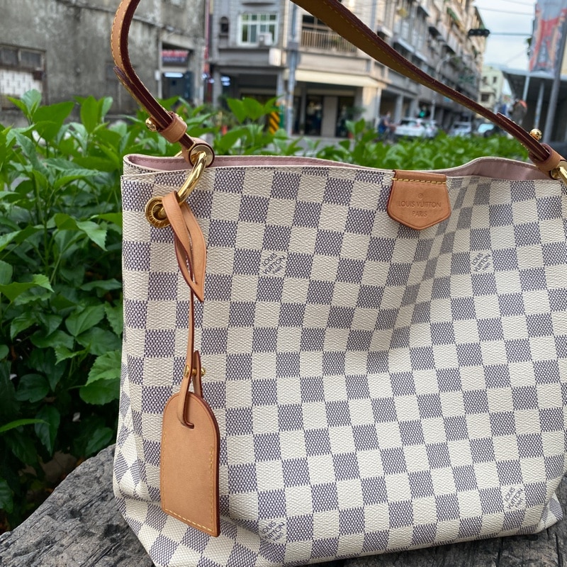 Louis Vuitton Graceful PM Damier Azur Hobo Bag Pink 35Cm N42249 - Image 3