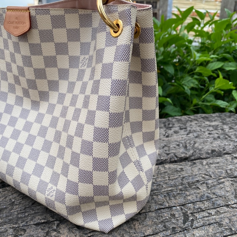 Louis Vuitton Graceful PM Damier Azur Hobo Bag Pink 35Cm N42249 - Image 4