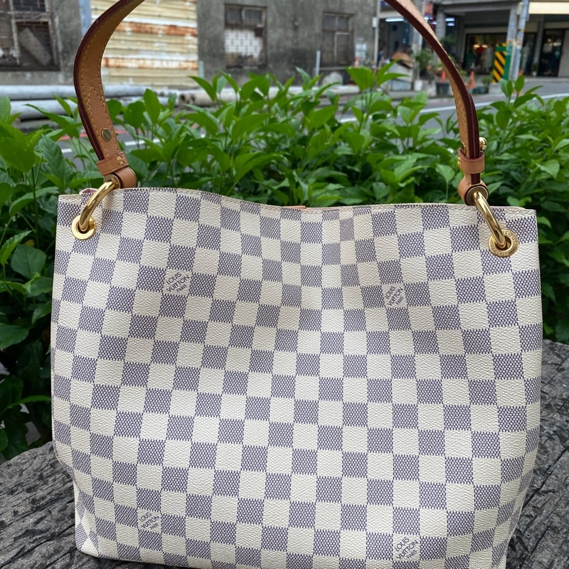 Louis Vuitton Graceful PM Damier Azur Hobo Bag Pink 35Cm N42249 - Image 5