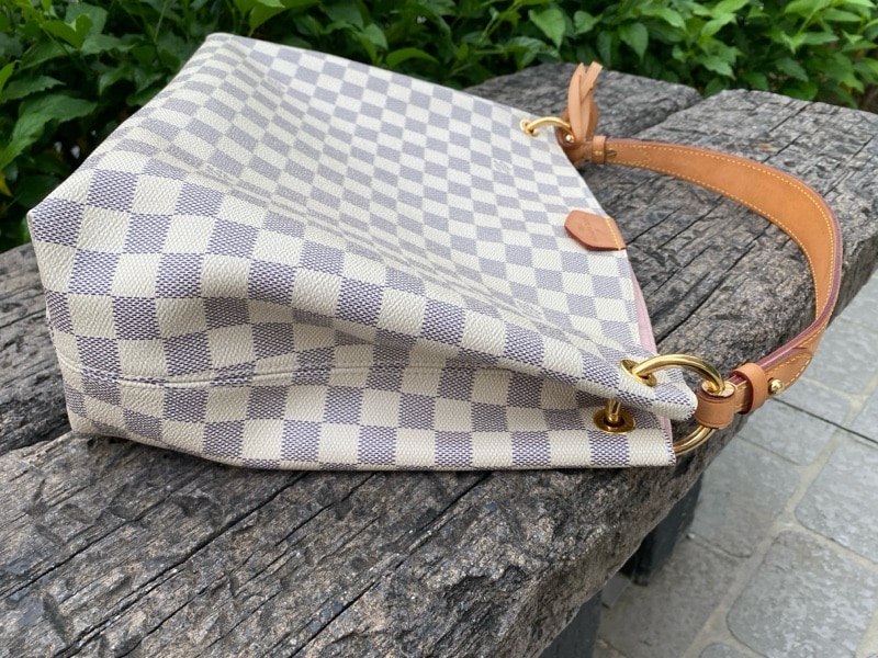 Louis Vuitton Graceful PM Damier Azur Hobo Bag Pink 35Cm N42249 - Image 10