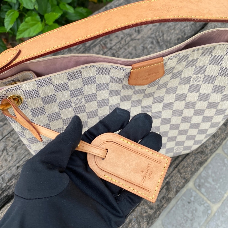 Louis Vuitton Graceful PM Damier Azur Hobo Bag Pink 35Cm N42249 - Image 7