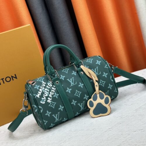 Alternative view of Louis Vuitton Keepall Bandoulière 25 Monogram Heritage Shoulder Bag Green 25Cm M12684