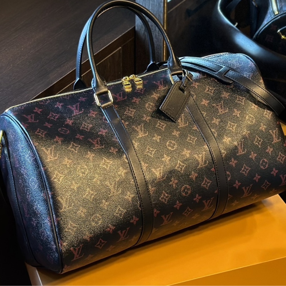 Louis Vuitton Keepall Bandoulière 45 Monogram Tomette Shoulder Bag Black 45cm M12441 - Image 2