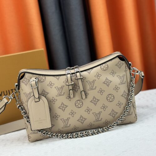 Alternative view of Louis Vuitton Hand It All PM  Monogram Mahina Shoulder Bag Galet Gray 29Cm M24255