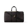 Louis Vuitton Keepall Bandoulière 45 Monogram Tomette Shoulder Bag Black 45cm M12441