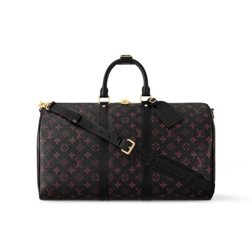 Louis Vuitton Keepall Bandoulière 45 Monogram Tomette Shoulder Bag Black 45cm M12441