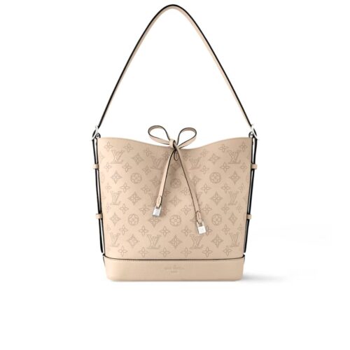 Louis Vuitton Flore Perforated Mahina Handle Bag Beige 28Cm M12140