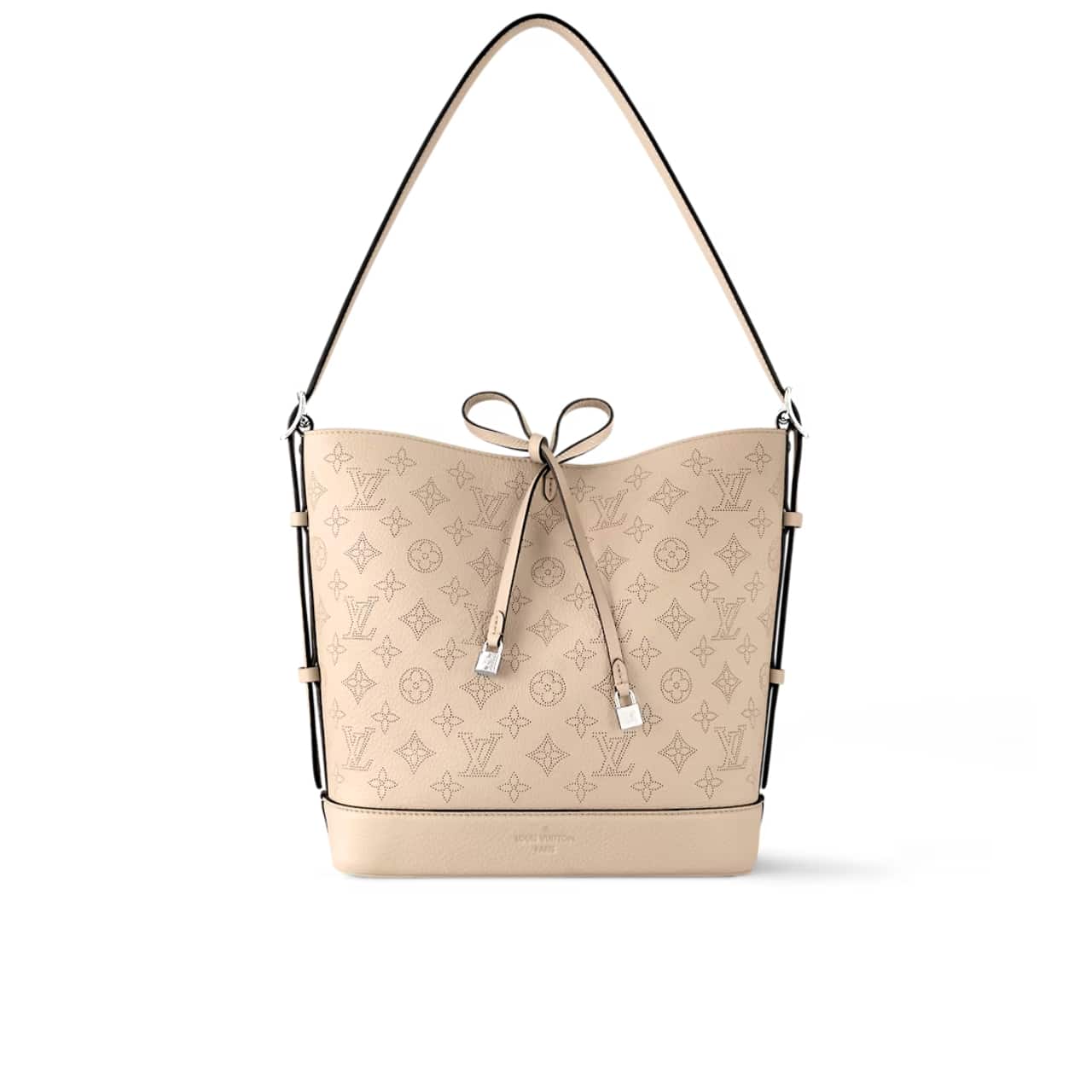 Louis Vuitton Flore Perforated Mahina Handle Bag Beige 28Cm M12140