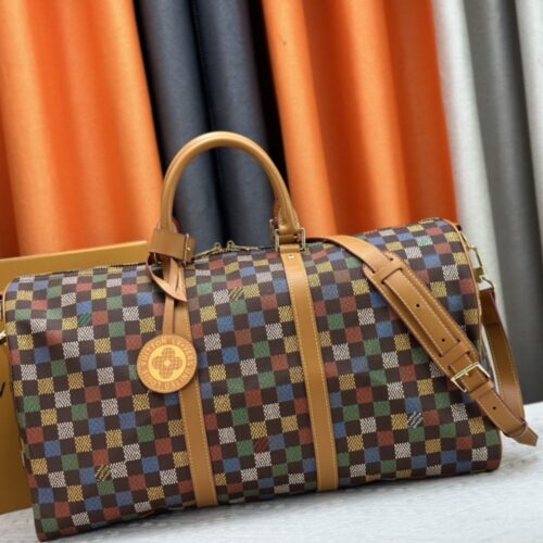 Alternative view of Louis Vuitton Keepall Bandoulière 50 Damier Ebene Shoulder Bag Muticolor 50Cm N00170