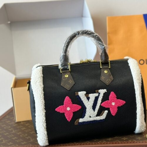 Alternative view of Louis Vuitton Speedy Bandouliere 30 Monogram Teddy Handle Bag Black 30cm M56966