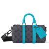 Louis Vuitton Keepall Bandoulière 25 Monogram Eclipse Reverse Shoulder Bag Turquoise 25cm M11645