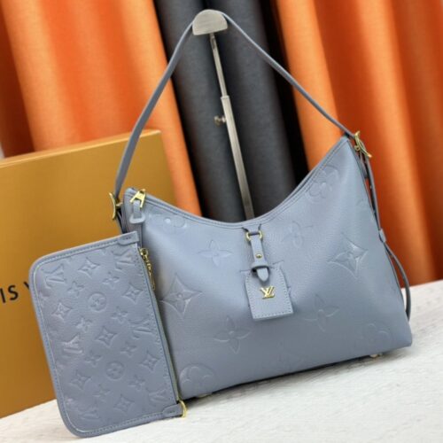 Alternative view of Louis Vuitton Carryall PM Monogram Empreinte Shoulder Bag Pale Blue 29Cm