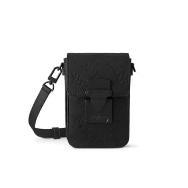 Louis Vuitton S Lock Vertical Monogram Wearable Wallet Black 19Cm M81524