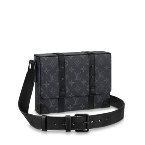 Louis Vuitton Trunk Monogram Eclipse Messenger Bag Black 20Cm M45727