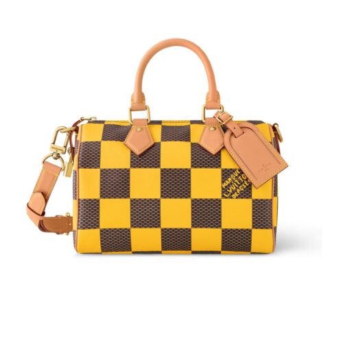 Louis Vuitton Speedy Bandoulière 25 Damier Pop Handle Bag Yellow 25Cm N40584