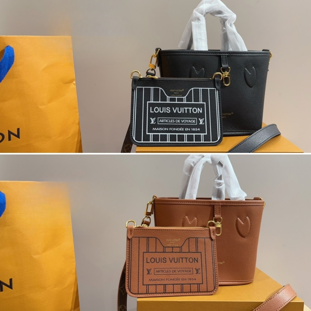 Louis Vuitton Neverfull Bandoulière Inside Out BB Monogram Tote Bag Black 26Cm M12099 - Image 3