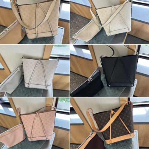 Alternative view of Louis Vuitton Flore Perforated Mahina Handle Bag Beige 28Cm M12140