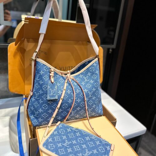 Alternative view of Louis Vuitton Carryall PM Monogram Denim Shoulder Bag Blue 29Cm M46855