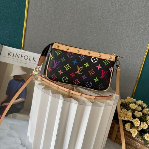 Alternative view of Louis Vuitton Pochette Accessoires Monogram Shoulder Bag Multicolore Black 22Cm