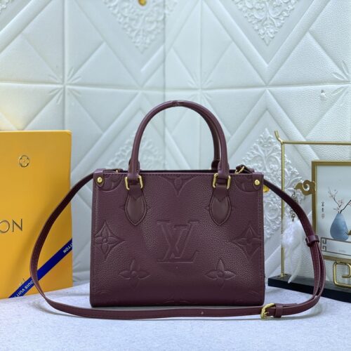 Alternative view of Louis Vuitton Onthego PM Monogram Empreinte Tote Bag Wine Red 25Cm M46601