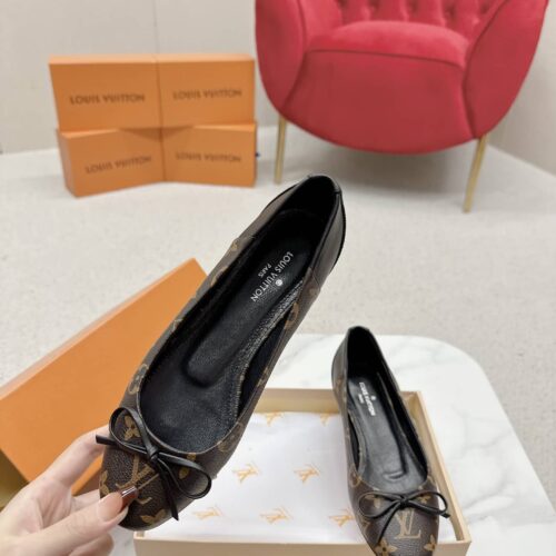 Alternative view of Louis Vuitton Joy Monogram Canvas Ballerina Brown And Black