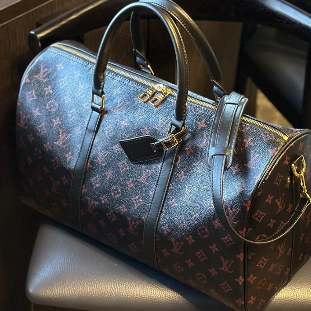 Louis Vuitton Keepall Bandoulière 45 Monogram Tomette Shoulder Bag Black 45cm M12441 - Image 3