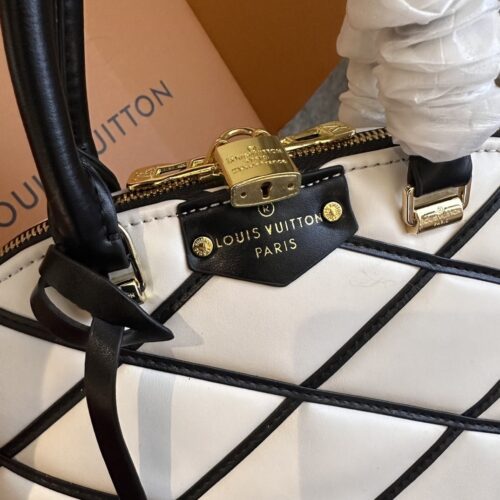 Alternative view of Louis Vuitton Alma BB Leather Handbag Black and White 24Cm M23761