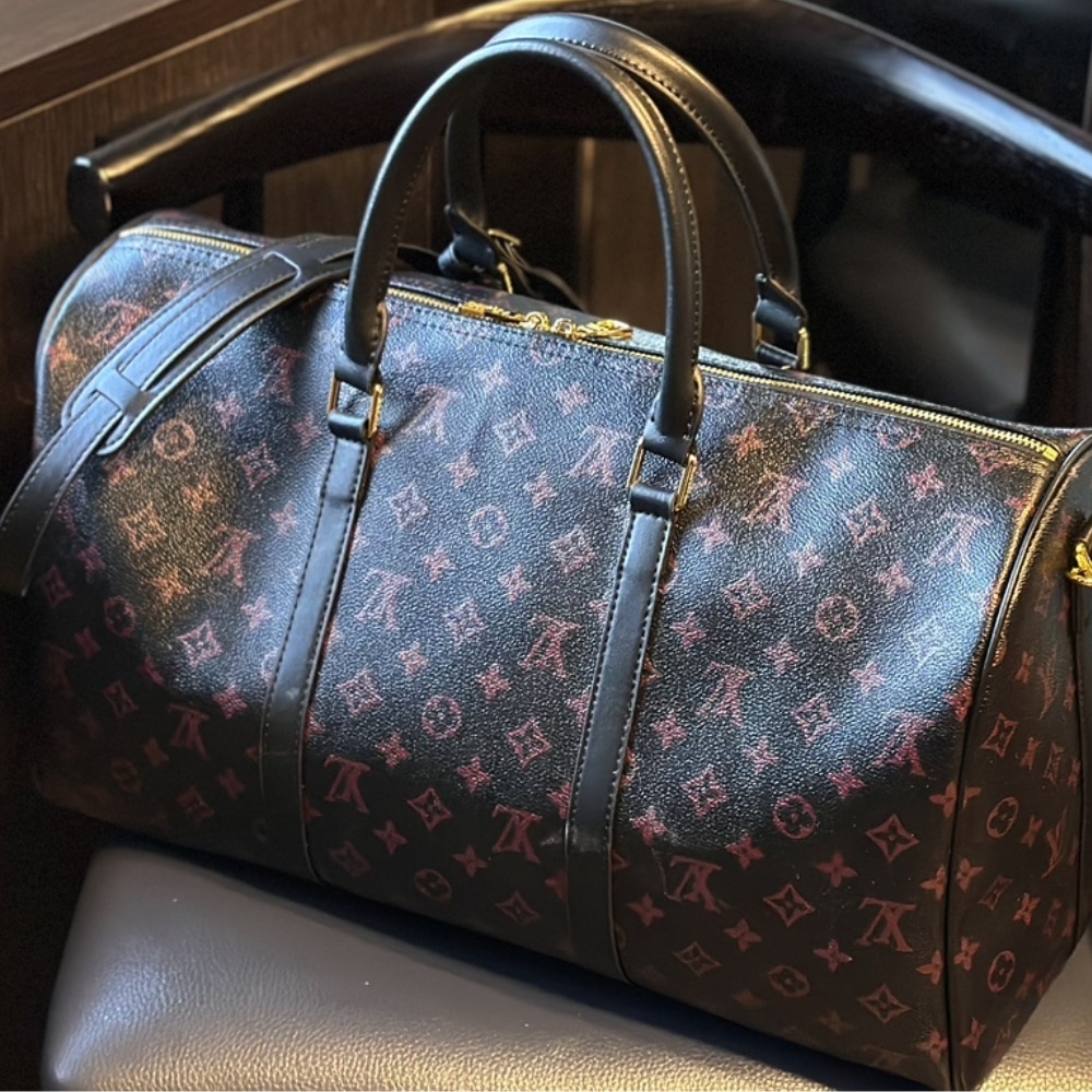 Louis Vuitton Keepall Bandoulière 45 Monogram Tomette Shoulder Bag Black 45cm M12441 - Image 4