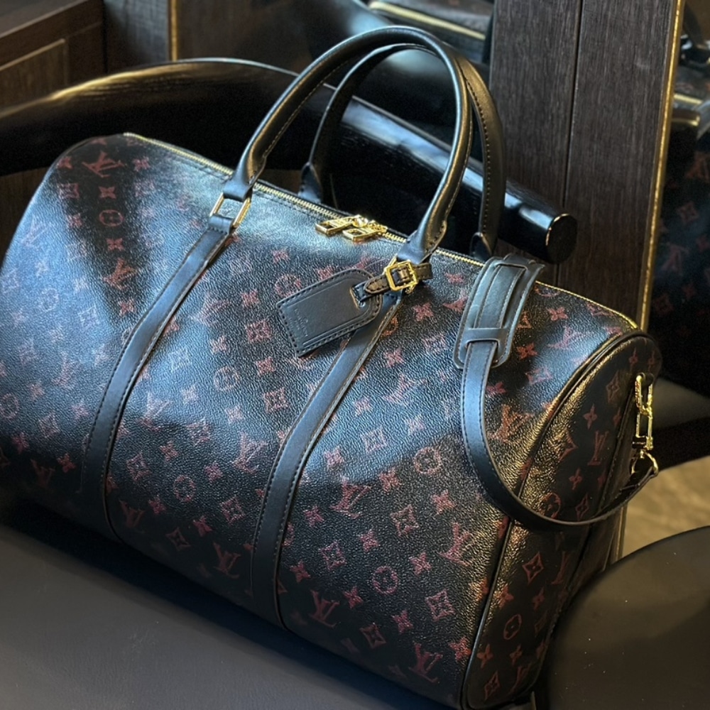 Louis Vuitton Keepall Bandoulière 45 Monogram Tomette Shoulder Bag Black 45cm M12441 - Image 5