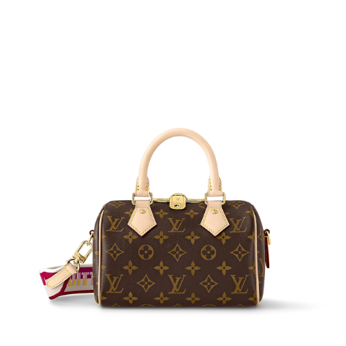 Louis Vuitton Speedy Bandoulière 20 Monogram Canvas Handle Bag Fuchsia Red 20Cm M45948