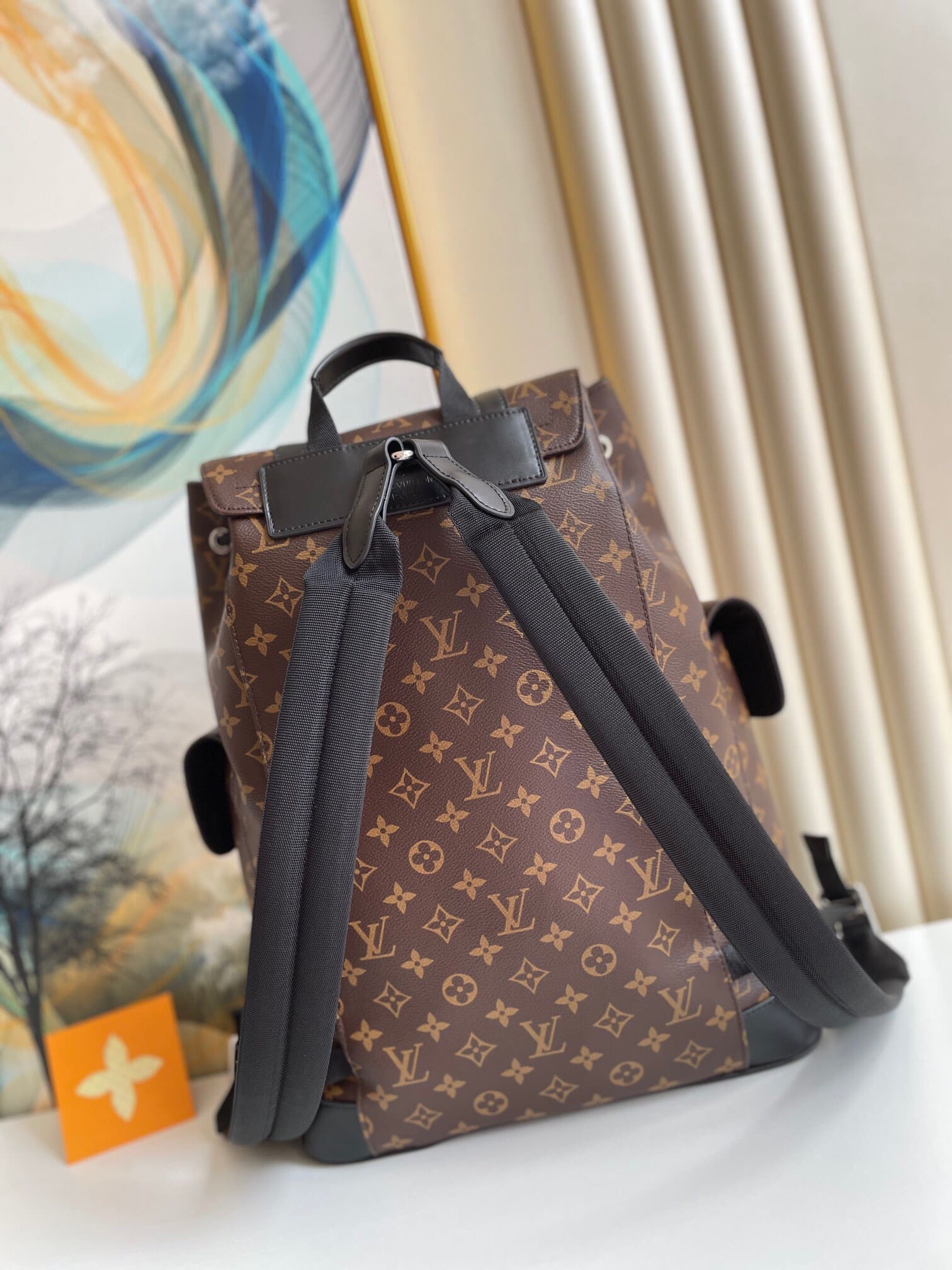 Louis Vuitton Christopher Mm Backpack Monogram Macassar Brown 44Cm M43735 - Image 3