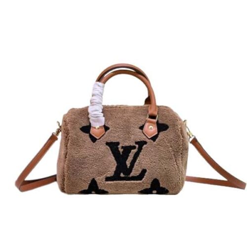 Louis Vuitton Speedy Bandoulière 25 Shearling Handle Bag Brown 25cm