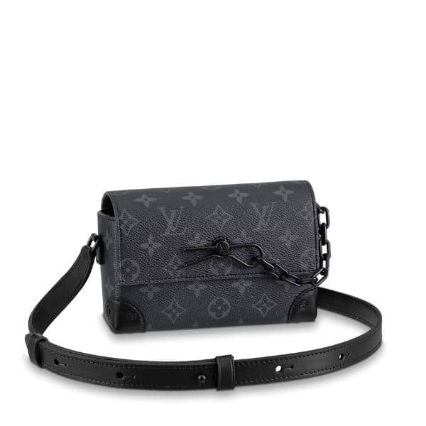 Louis Vuitton Steamer Monogram Eclipse Wearable Wallet Black 18Cm M81783