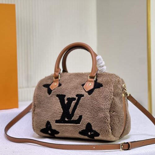 Alternative view of Louis Vuitton Speedy Bandoulière 25 Shearling Handle Bag Brown 25cm
