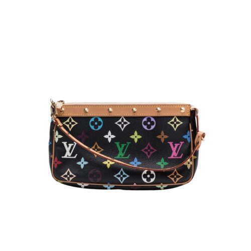 Louis Vuitton Pochette Accessoires Monogram Shoulder Bag Multicolore Black 22Cm