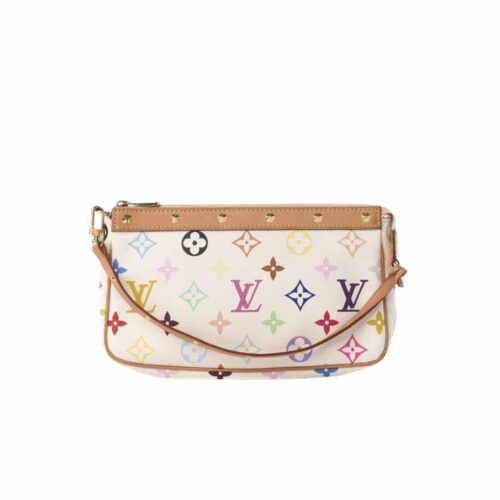 Louis Vuitton Pochette Accessoires Monogram Shoulder Bag Multicolore White 22Cm