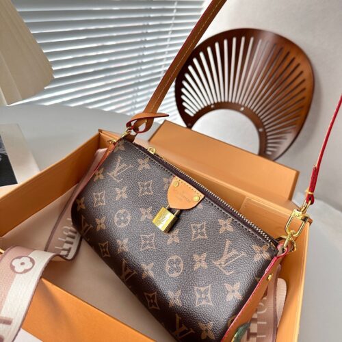 Alternative view of Louis Vuitton Pochette Tirette Monogram Canvas Crossbody Bag Brown 22Cm M47123