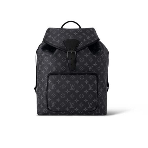 Louis Vuitton Montsouris Monogram Eclipse Backpack Black 40Cm M46683