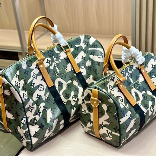 Alternative view of Louis Vuitton x Takashi Murakami Speedy 35 Monogramouflage Canvas Handbag Green 35Cm