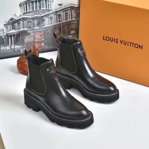 Alternative view of Louis Vuitton LV Beaubourg Ankle Leather Boots Black 1A8949