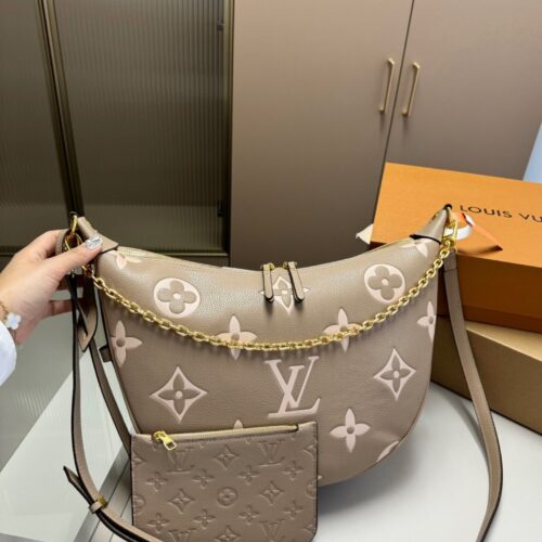Alternative view of Louis Vuitton Loop Hobo Bicolor Monogram Empreinte Shoulder Bag Dove Gray 38Cm M46738