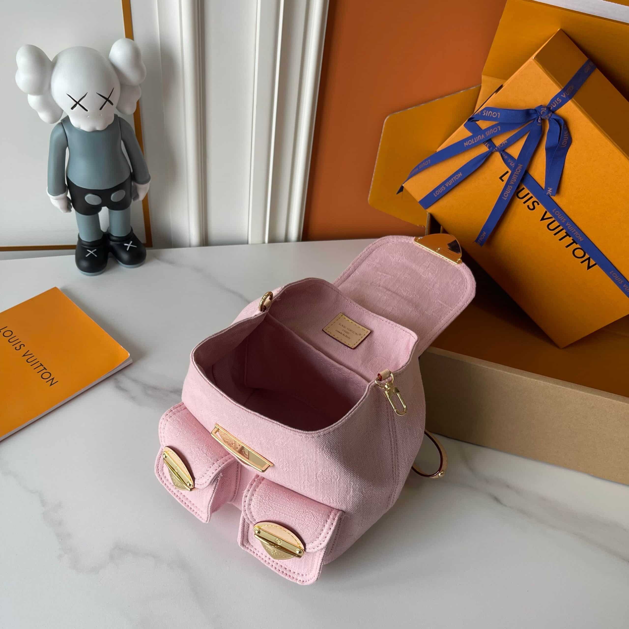 Louis Vuitton Venice Small Monogram Denim Backpack Pink 26cm M13031 - Image 7
