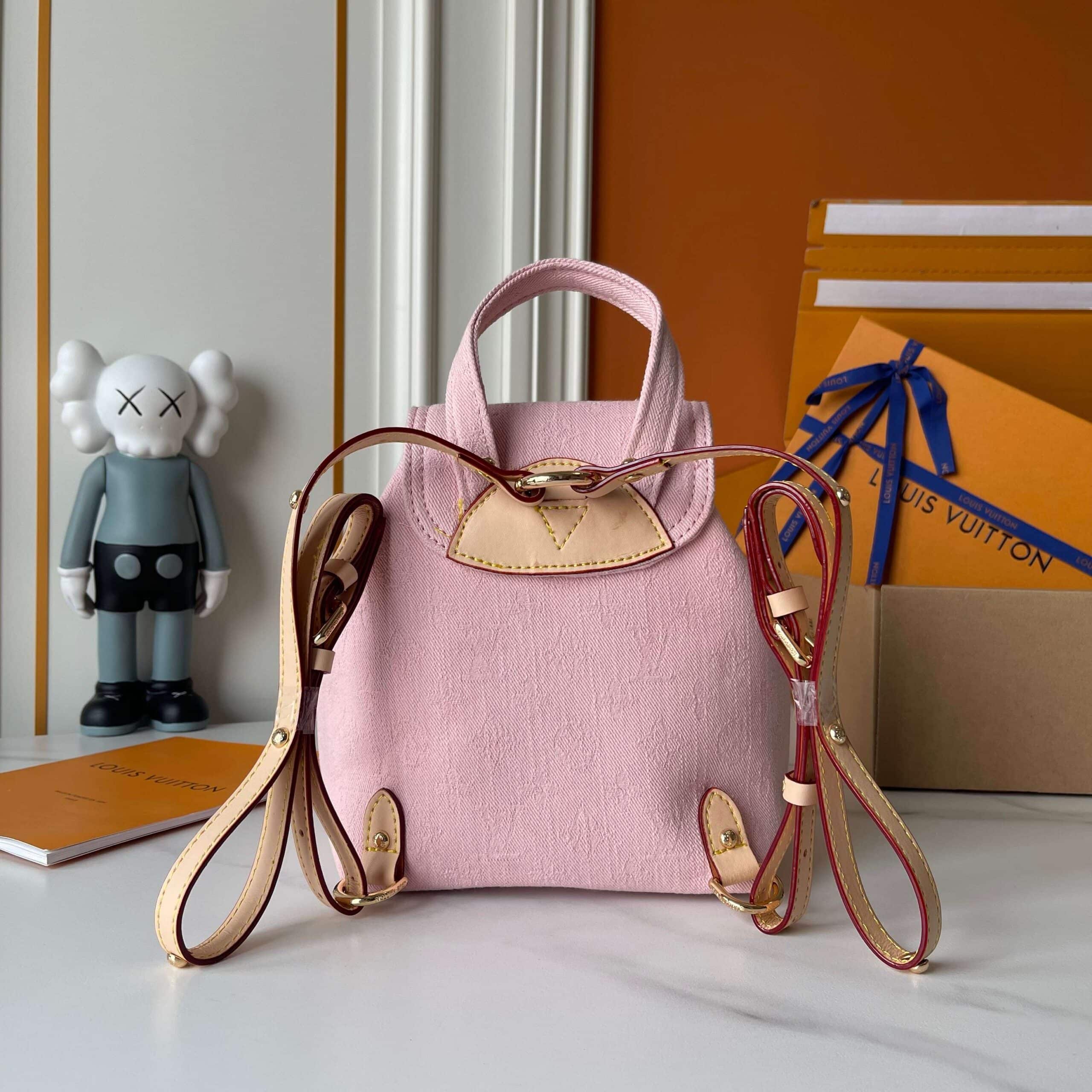 Louis Vuitton Venice Small Monogram Denim Backpack Pink 26cm M13031 - Image 3
