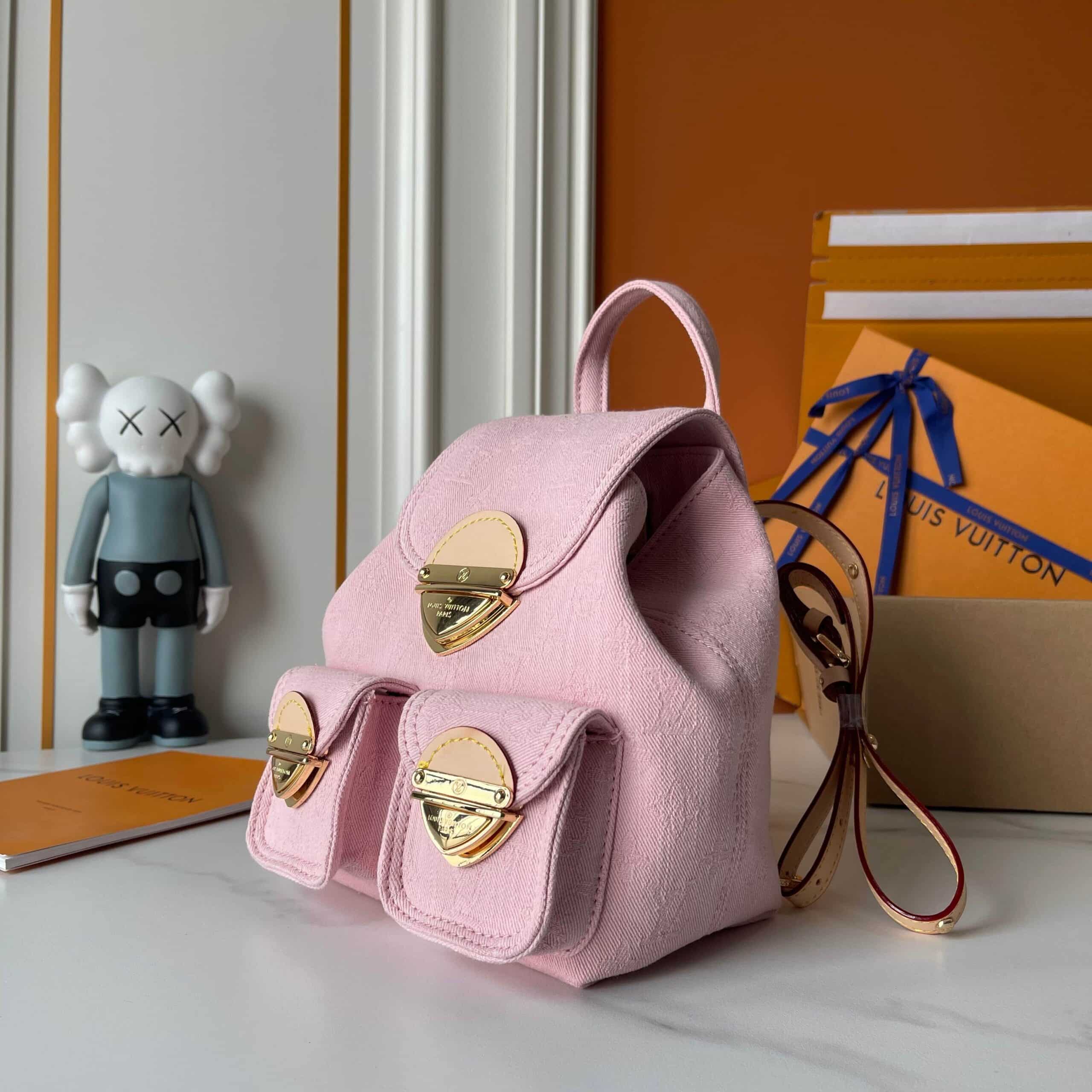 Louis Vuitton Venice Small Monogram Denim Backpack Pink 26cm M13031 - Image 2