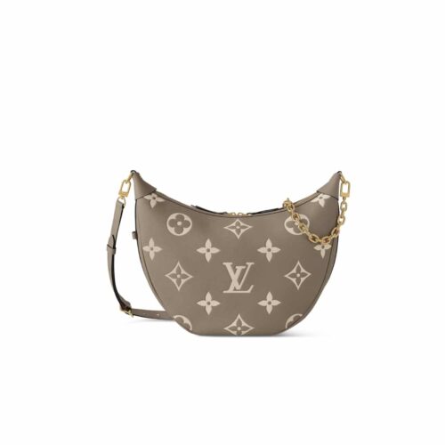 Louis Vuitton Loop Hobo Bicolor Monogram Empreinte Shoulder Bag Dove Gray 38Cm M46738