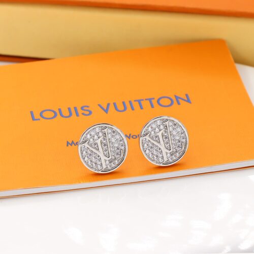 Alternative view of Louis Vuitton Sparkling Circle Stud Earrings White Gold Tone