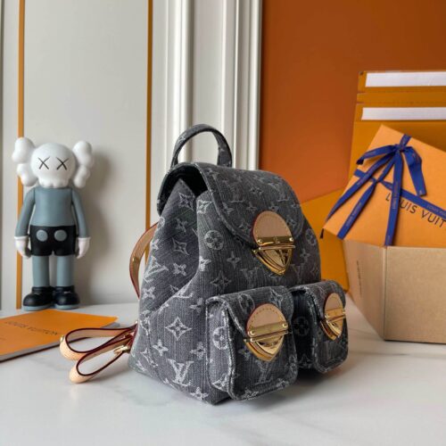 Alternative view of Louis Vuitton Venice Small Monogram Denim Backpack Black 24cm