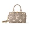 Louis Vuitton Speedy Bandoulière 20 Monogram Empreinte Handle Bag Tourterelle Gray 20Cm M46575