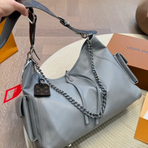 Alternative view of Louis Vuitton Carryall Vibe MM Leather Shoulder Bag Gris Trianon 40Cm M12583