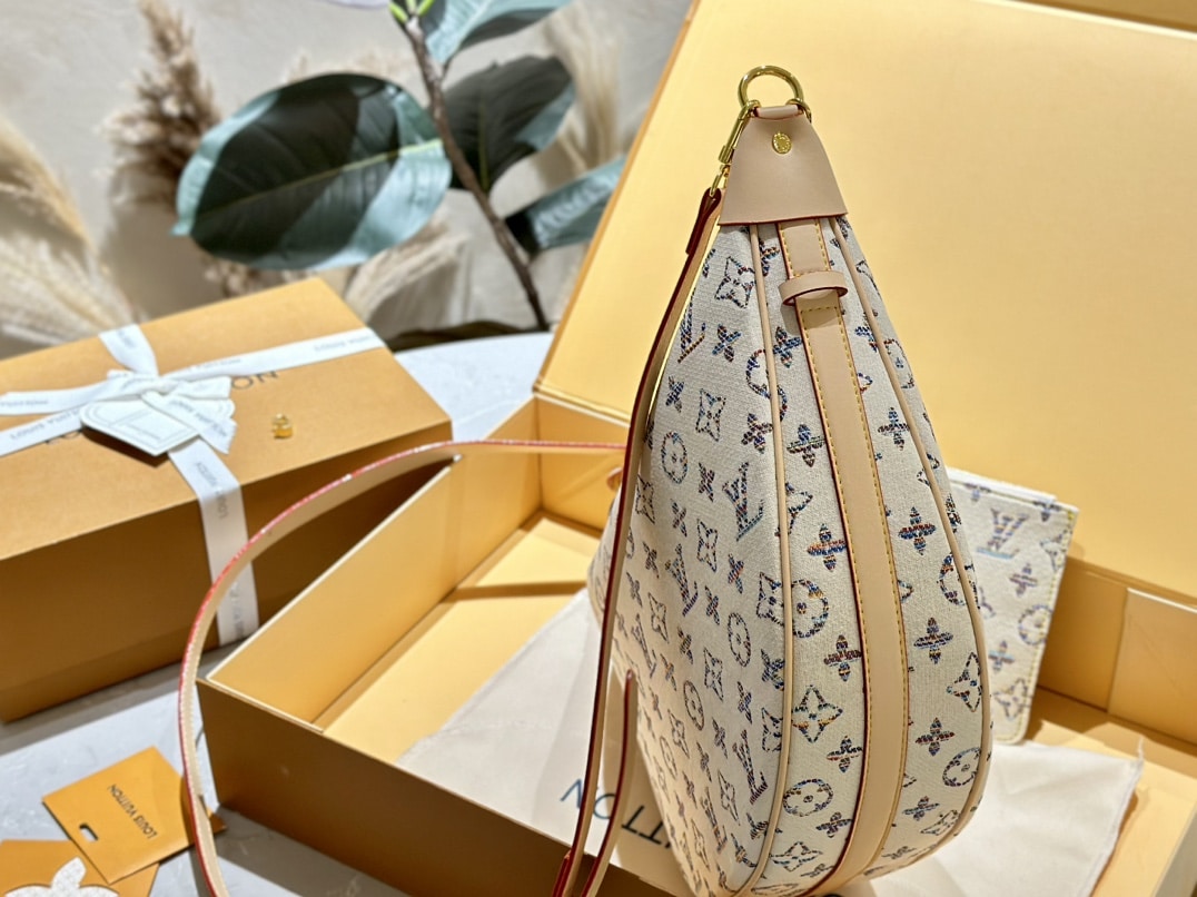 Louis Vuitton Loop Hobo Monogram Shoulder Bag Multicolor Beige 38Cm - Image 8